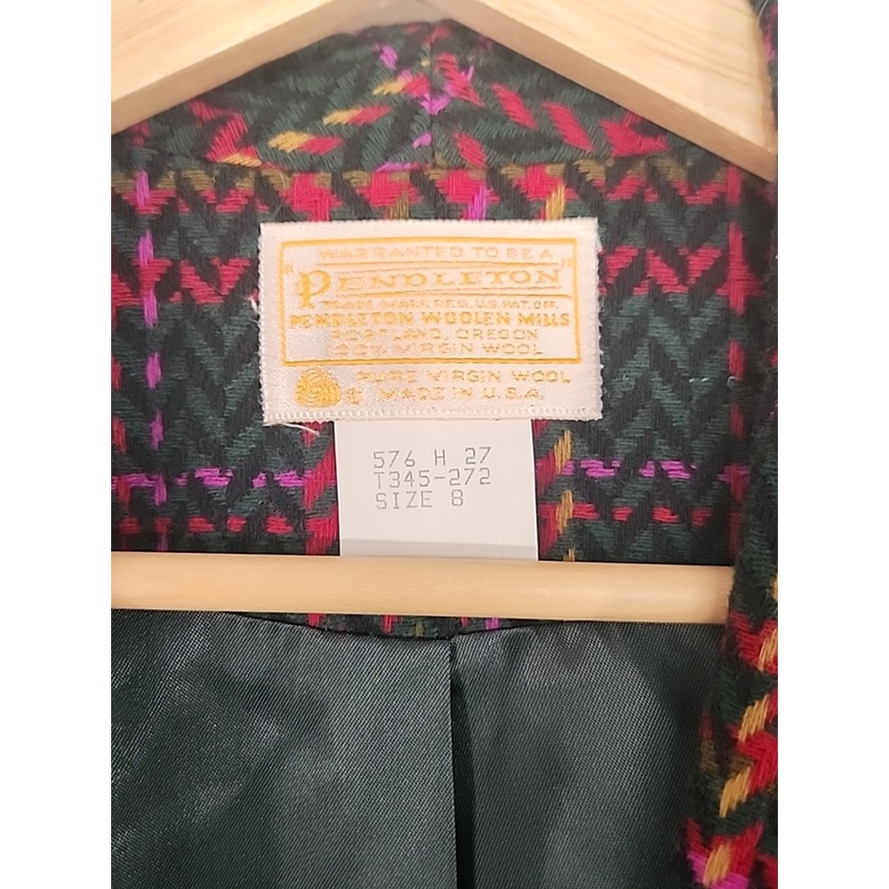 Pendleton Virgin Wool Multicolor Plaid‎ Blazer Ja… - image 2